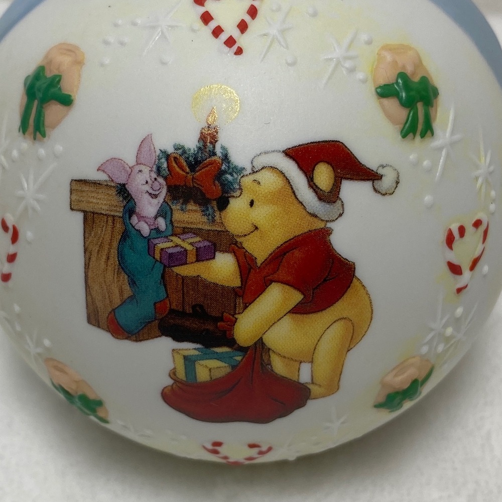 VTG Disney 2000 Ceramic Winnie The Pooh & Piglet‎ Christmas Ornament Collectible